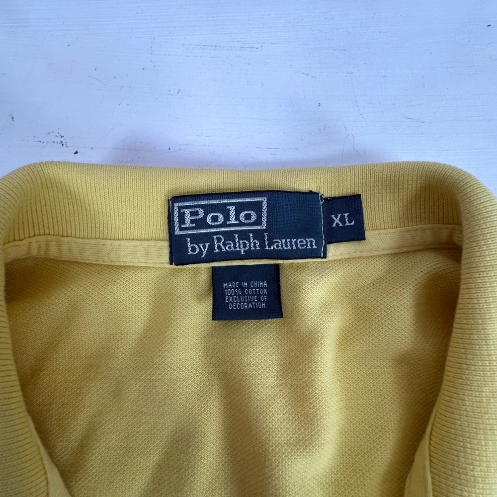 Polo Ralph Lauren Mens Yellow Teddy Bear‎ Flag Short Sleeve XL Polo Shirt RL 14